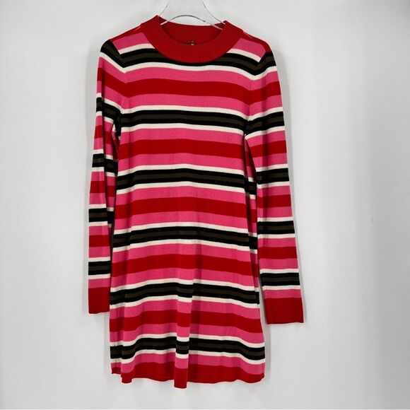 Free People Falling For You Stripped Rubbed Dress Size Medium - Picture 2 of 7